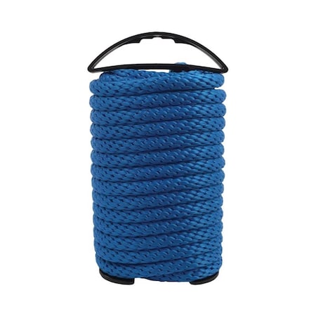 Captain Cold 0.5 in. x 35 ft. Blue Solid Braided Polypropylene Rope CA2741524